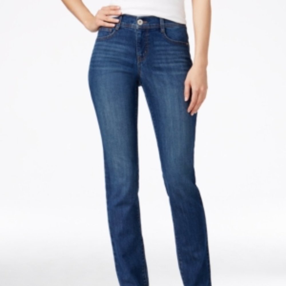 NWT Style & Co High-Rise Slim-Leg Blue Jeans Women's Size 12S